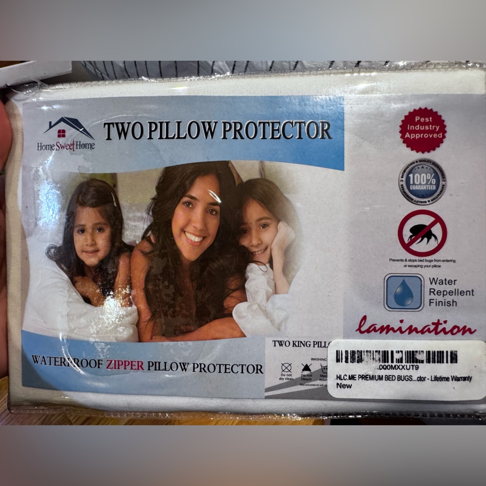 Two Pack Waterproof Pillow Protector - White
